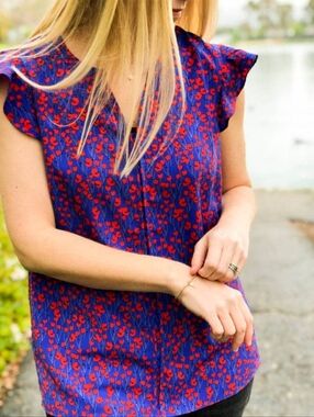 Floral Cap-Sleeve Top - Cabi